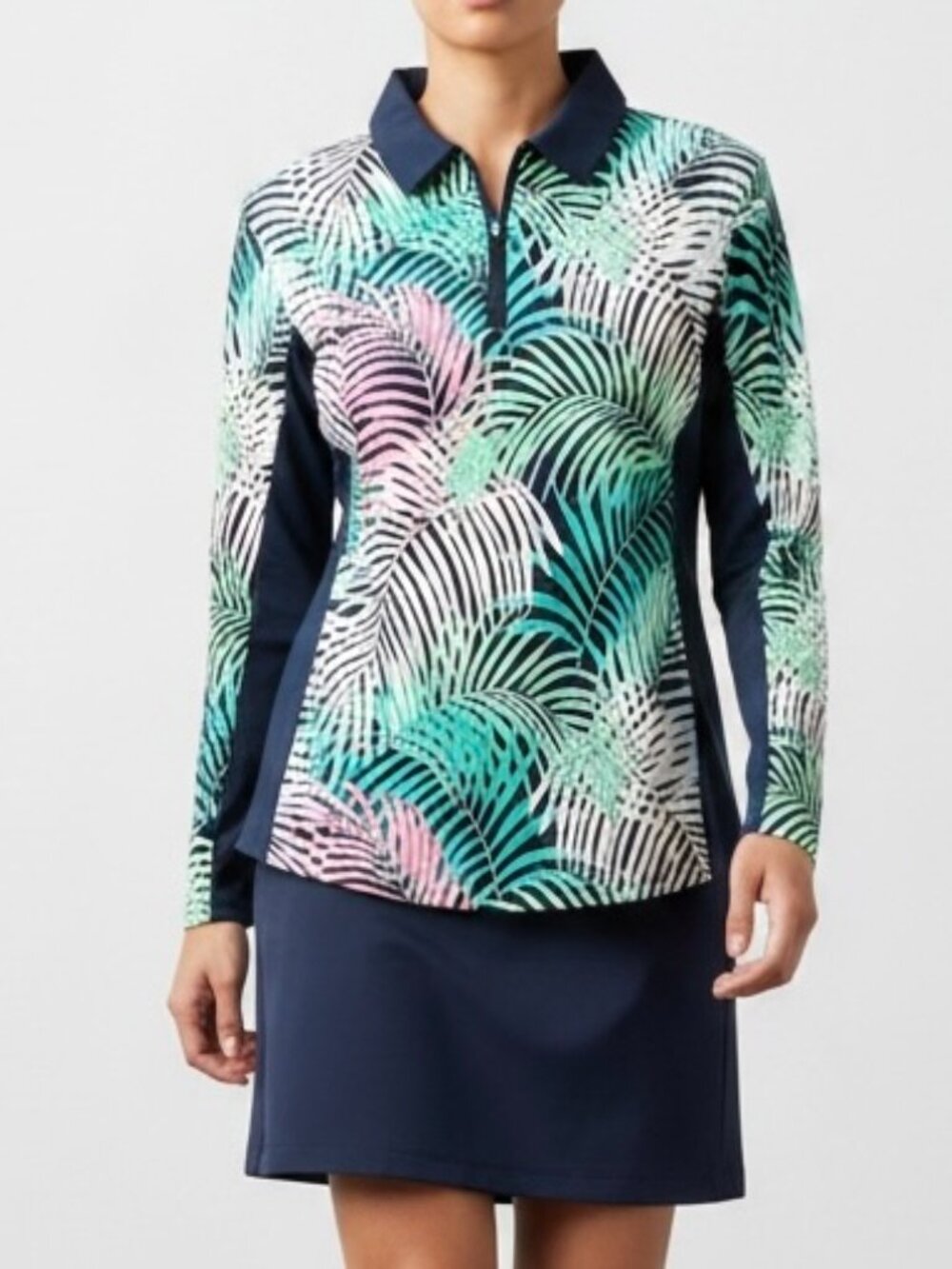 NEW Tommy Bahama 1/4 Zip Golf Shirt Women’s‎ Sz Large 3/4 Sleeves Sports Top NWT